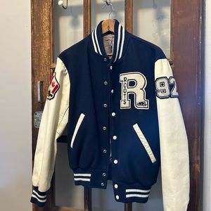 Vintage Roots Letterman Leather Jacket